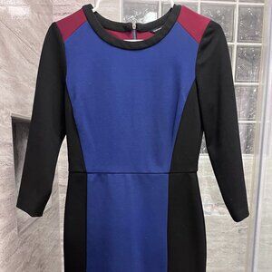 Club Monaco Long Sleeve Colorblock Dress